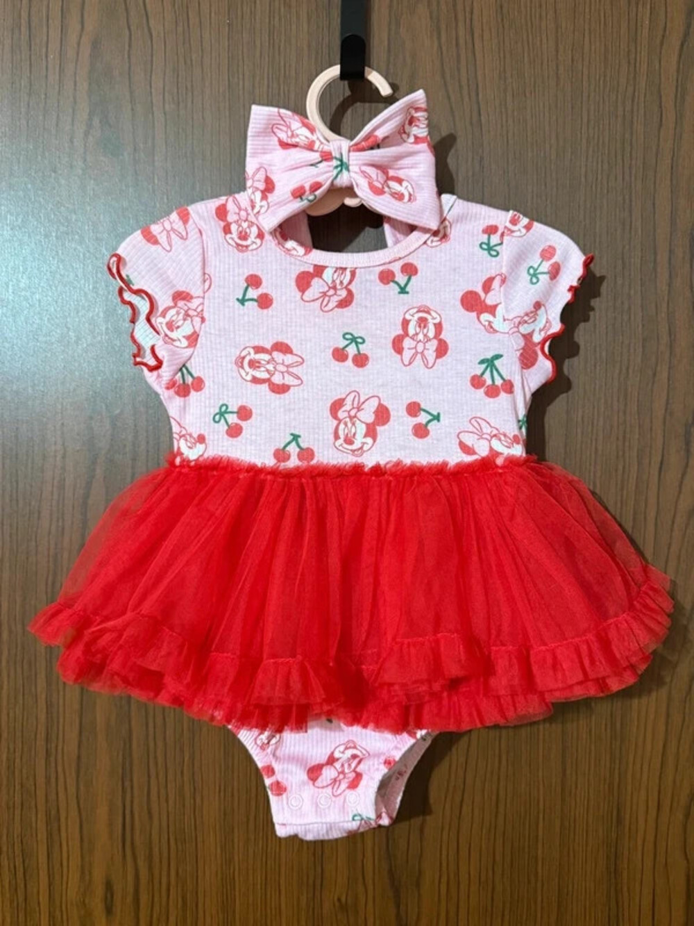 Cute Minnie Mouse Dress with Tutu and Headband Bow Disney 6-9 month